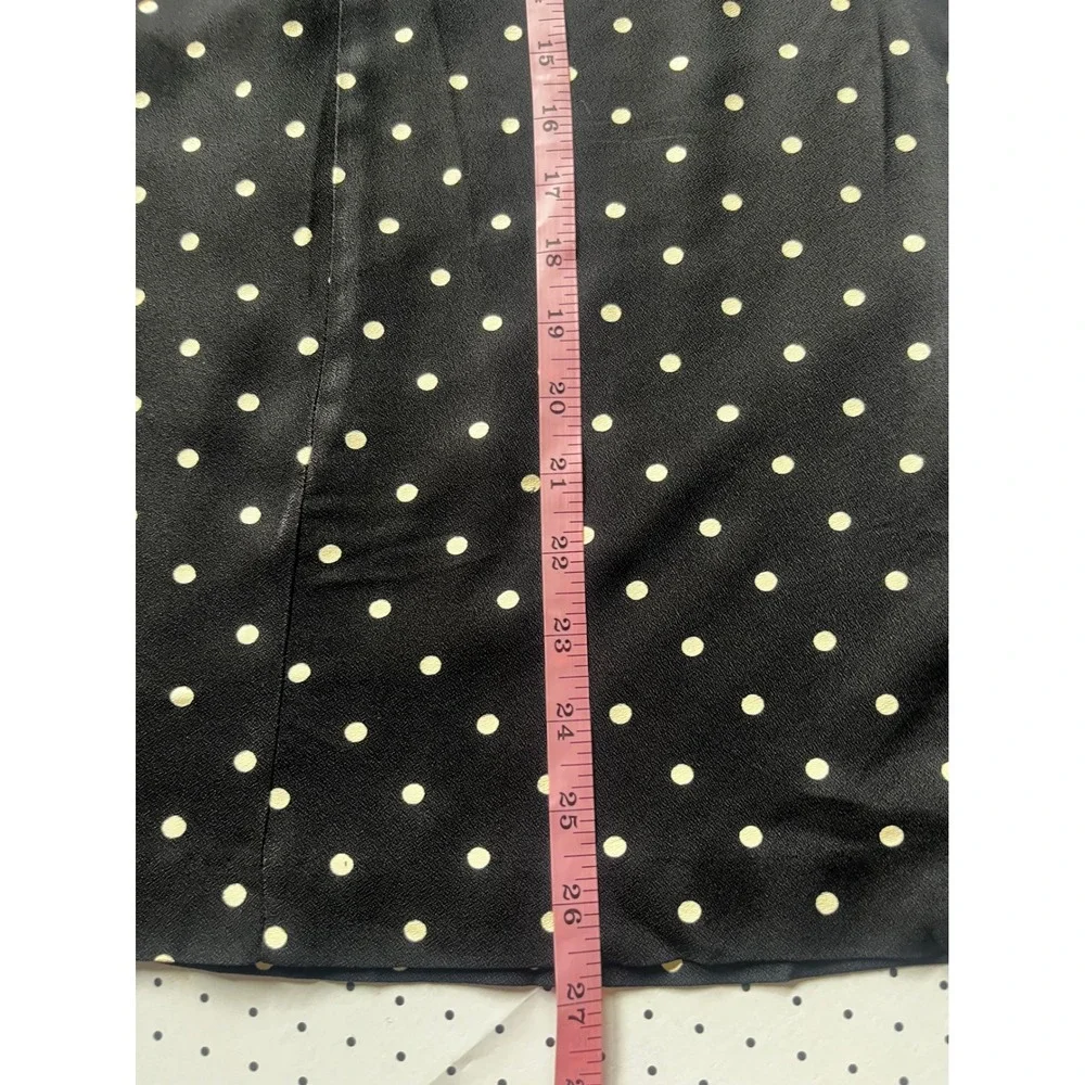 Vintage Virgo 2 Piece Skirt Suit Set Black Polka Dot Short Sleeve Blazer Sz 10